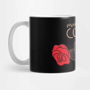 Black Coffee & Roses Mug